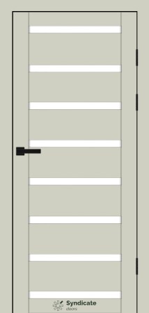 Двері Syndicat Doors PVC 103 Емалія Лате сатинове скло